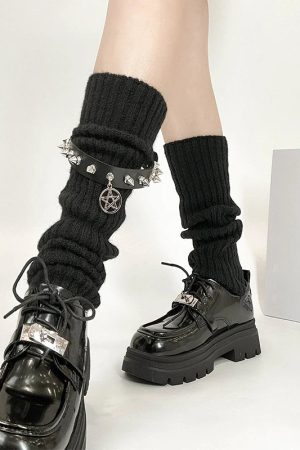 New Style Trends - Rebel Grip Belted Y2k Socks - Outfit Ideas