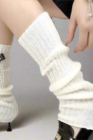 New Style Trends - Rebel Grip Belted Y2k Socks - Outfit Ideas