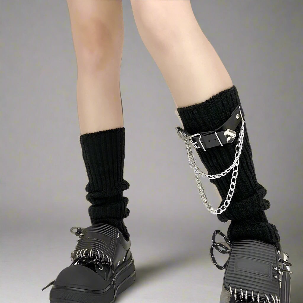 New Style Trends - Rebel Grip Belted Y2k Socks - Outfit Ideas