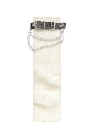 New Style Trends - Rebel Grip Belted Y2k Socks - Outfit Ideas