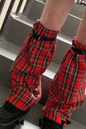 New Style Trends - Rebel Tartan Buckle Alt Leg Warmers - Outfit Ideas