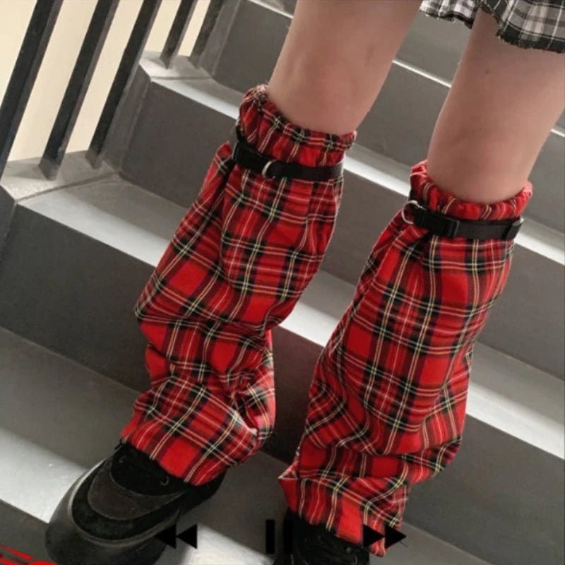 New Style Trends - Rebel Tartan Buckle Alt Leg Warmers - Outfit Ideas