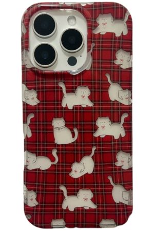 New Style Trends - Red Plaid Cat Cute iPhone Case - Outfit Ideas