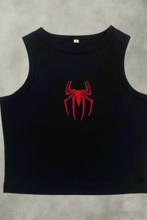 New Style Trends - Red Spider Alt Embroidered Crop Top - Outfit Ideas