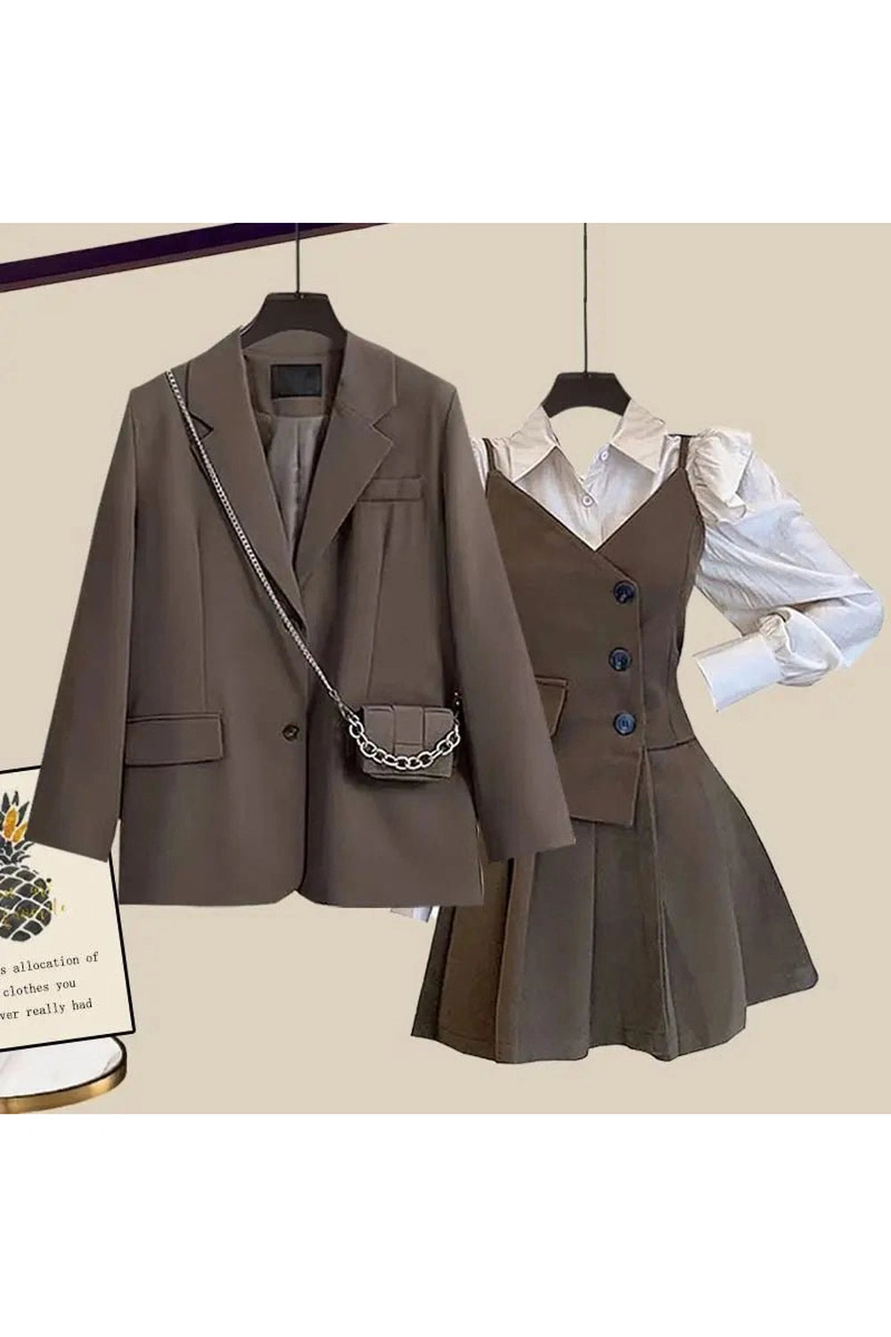 New Style Trends - Retro Academia Layered Outfit Set - Outfit Ideas