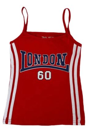 New Style Trends - Retro Aesthetic London Varsity Cami Top - Outfit Ideas