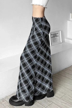 New Style Trends - Retro Black and Blue Plaid Maxi Skirt - Outfit Ideas