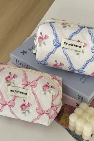 New Style Trends - Retro Bow Bloom Coquette Makeup Bags - Outfit Ideas