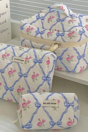 New Style Trends - Retro Bow Bloom Coquette Makeup Bags - Outfit Ideas