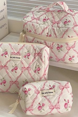 New Style Trends - Retro Bow Bloom Coquette Makeup Bags - Outfit Ideas