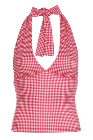 New Style Trends - Retro Cherry Picnic Halter Top - Outfit Ideas