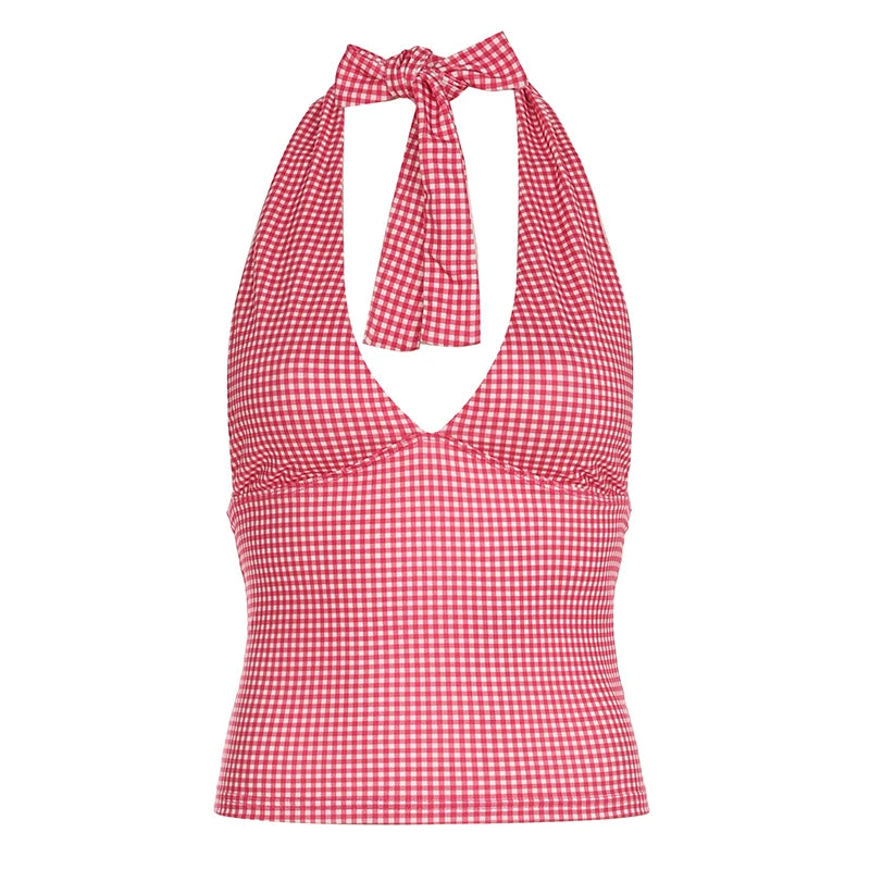 New Style Trends - Retro Cherry Picnic Halter Top - Outfit Ideas