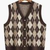 New Style Trends - Retro Classic Argyle Knit Vest - Outfit Ideas