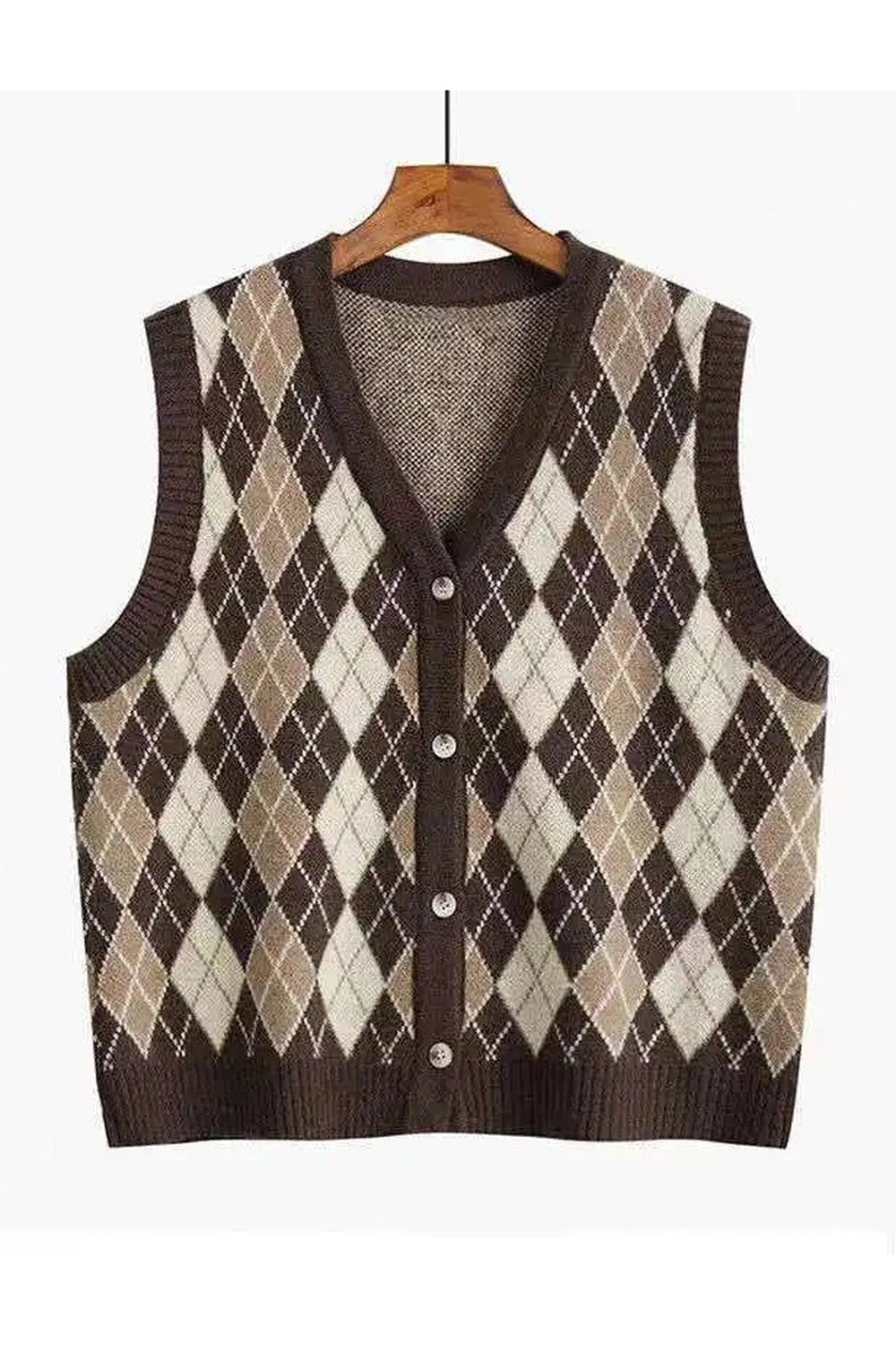 New Style Trends - Retro Classic Argyle Knit Vest - Outfit Ideas
