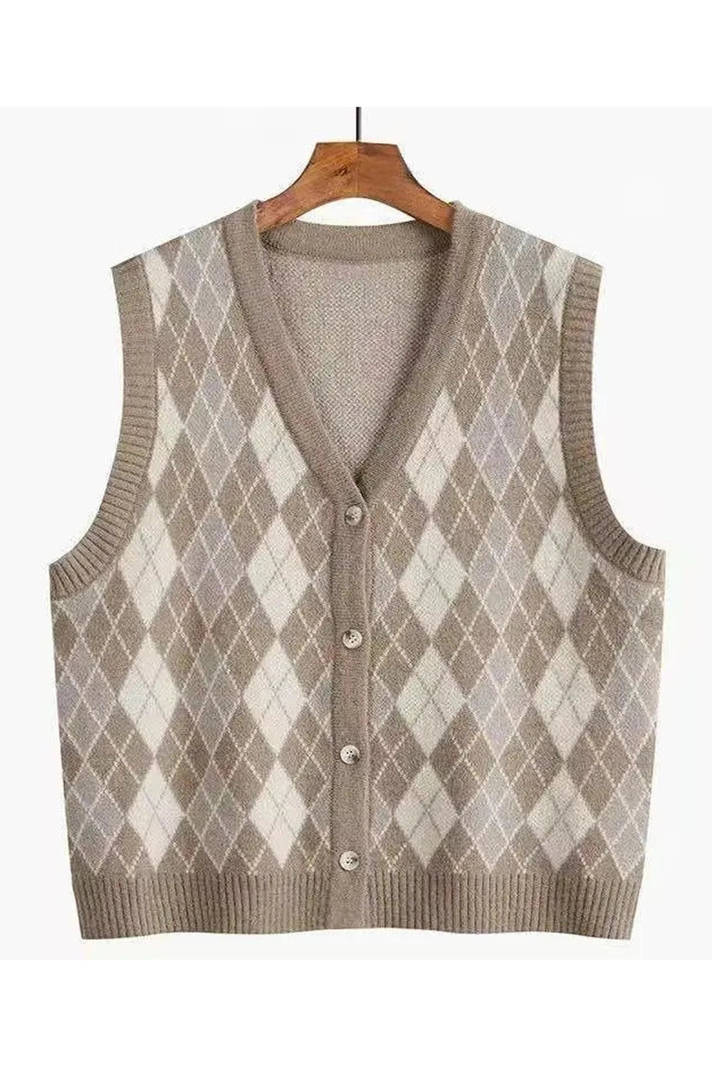 New Style Trends - Retro Classic Argyle Knit Vest - Outfit Ideas