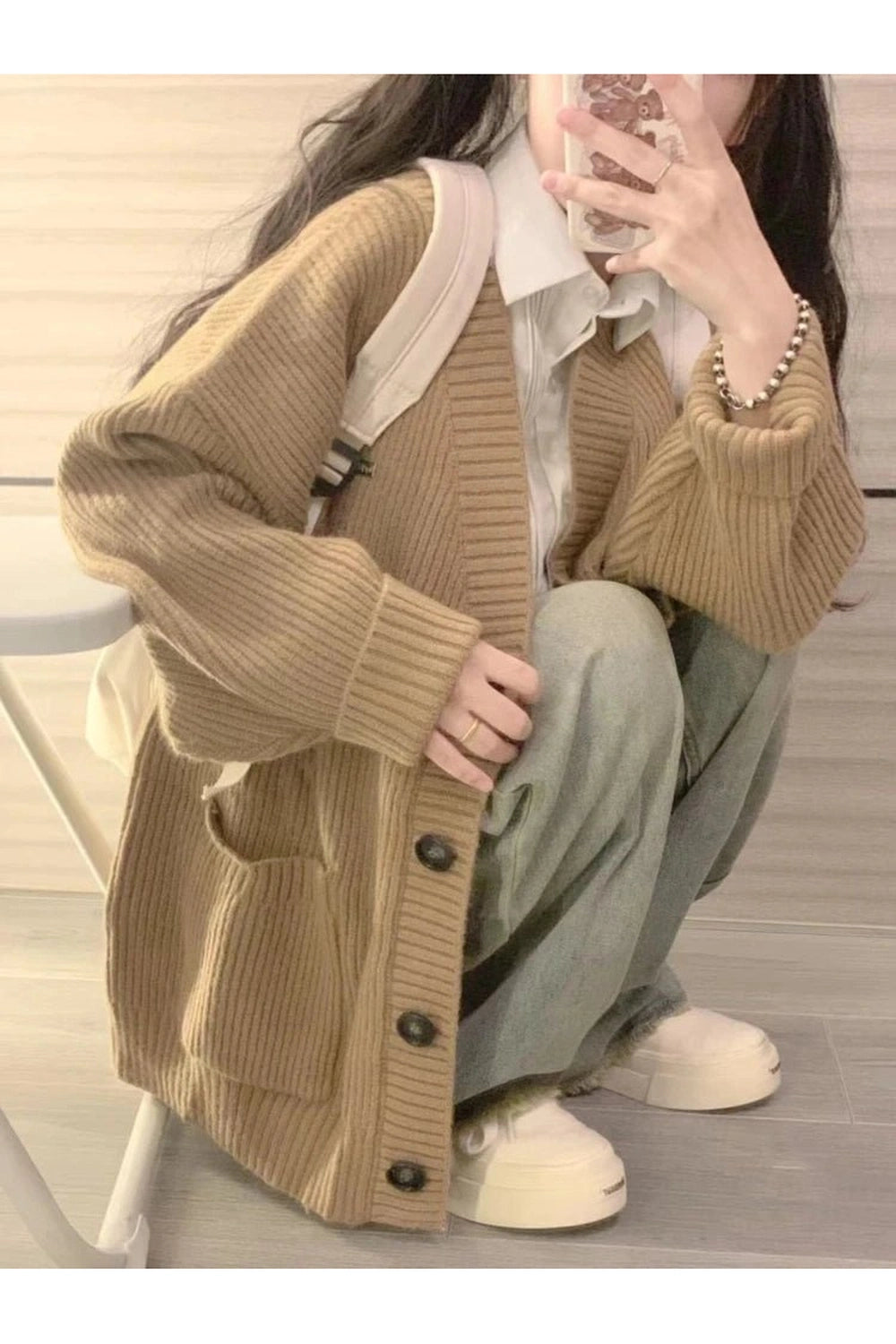 New Style Trends - Retro Classic Camel Ribbed Cardigan - Outfit Ideas New Style Trends - Retro Classic Camel Ribbed Cardigan - Outfit Ideas