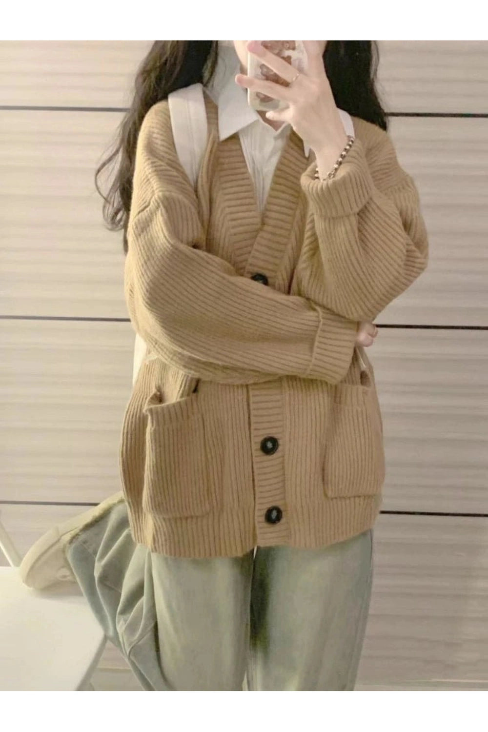 New Style Trends - Retro Classic Camel Ribbed Cardigan - Outfit Ideas New Style Trends - Retro Classic Camel Ribbed Cardigan - Outfit Ideas