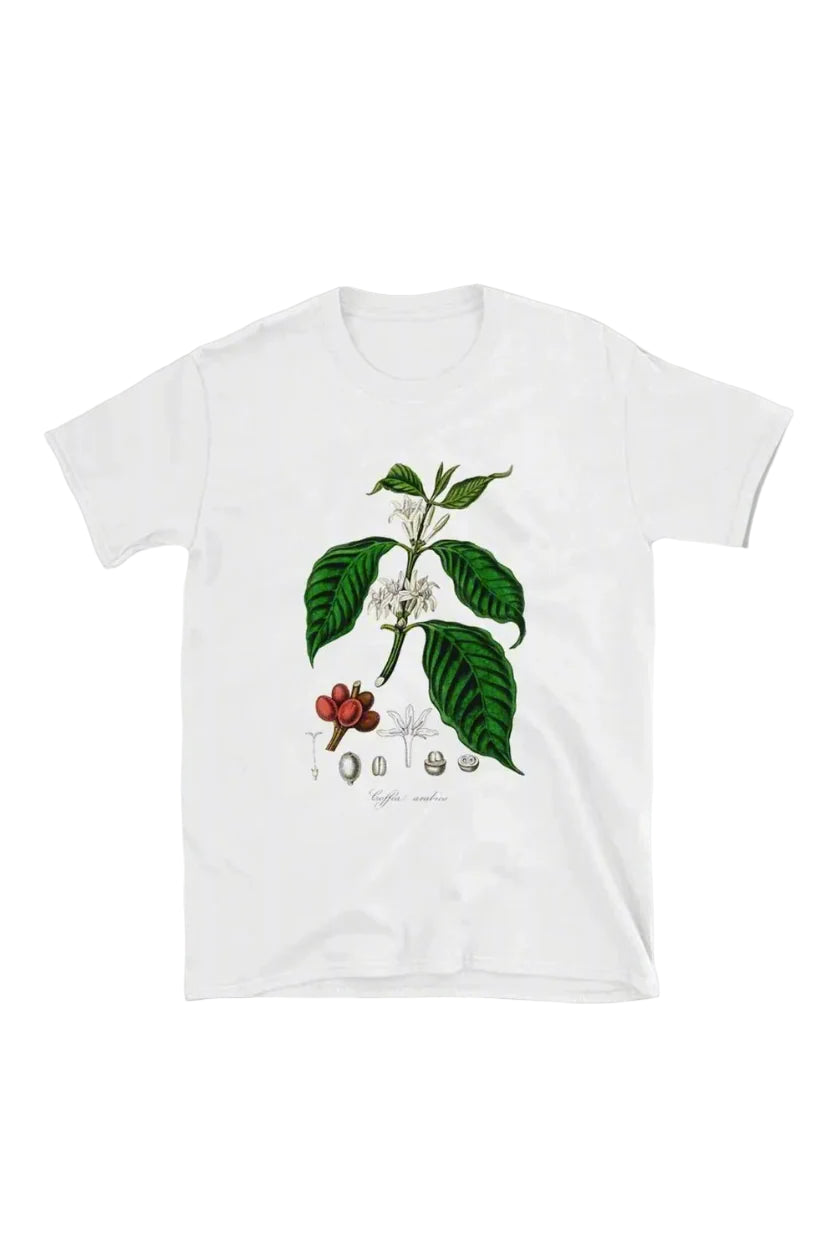 New Style Trends - Retro Coffee Plant Graphic Women's T-Shirt - Outfit Ideas