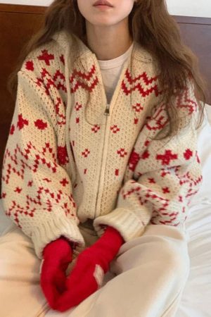 New Style Trends - Retro Cozy Nordic Zip Cardigan - Outfit Ideas