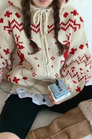 New Style Trends - Retro Cozy Nordic Zip Cardigan - Outfit Ideas