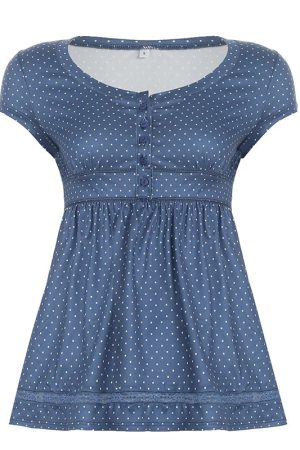New Style Trends - Retro Dotty Empire Cut Top - Outfit Ideas