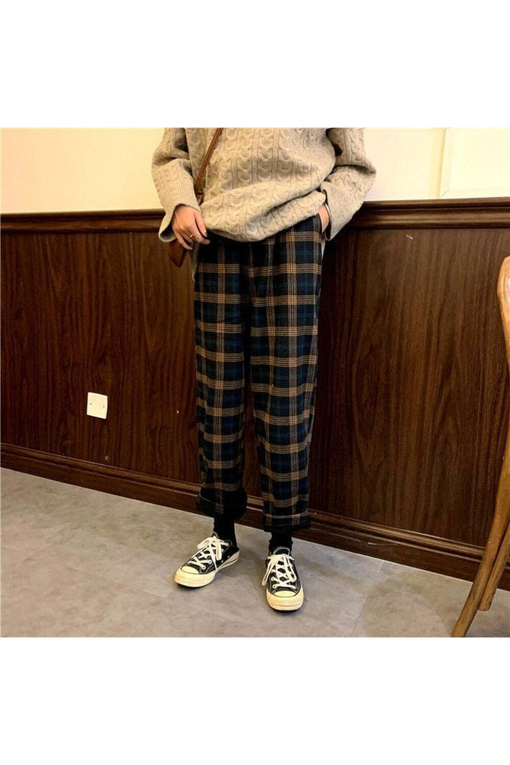 New Style Trends - Retro Fleece Plaid Pants - Outfit Ideas