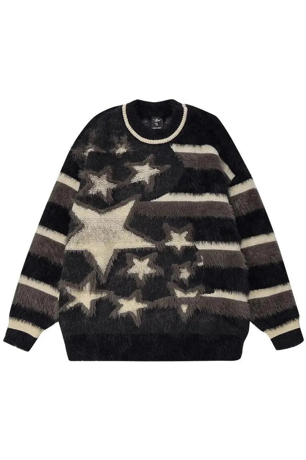New Style Trends - Retro Fuzzy Galaxy Star Sweater - Outfit Ideas