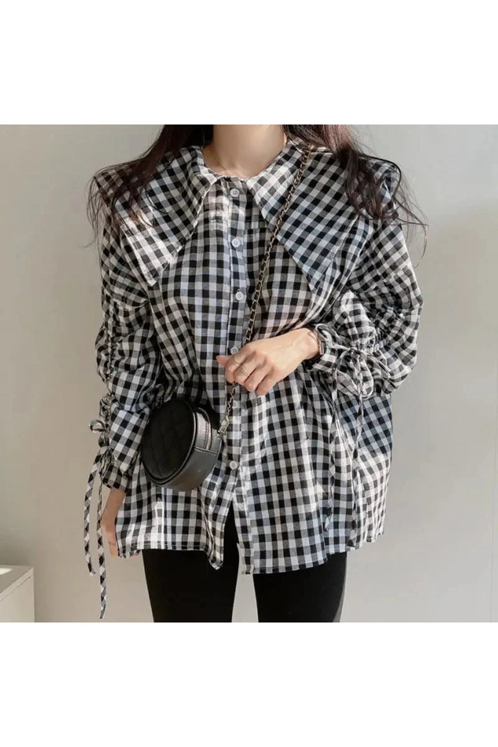 New Style Trends - Retro Gingham Charm Button-Up Blouse - Outfit Ideas