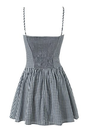 New Style Trends - Retro Gingham Lace Button Dress - Outfit Ideas
