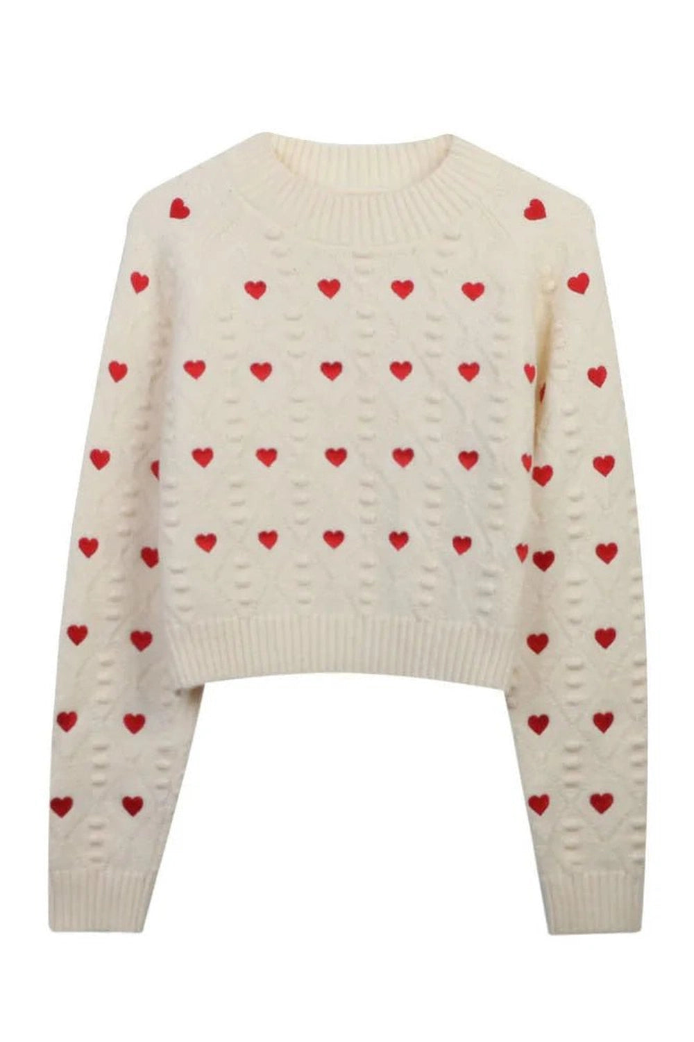 New Style Trends - Retro Heartfelt Cuddle Knit Sweater - Outfit Ideas