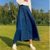 New Style Trends - Retro High Waisted Jean Splicing Skirt - Outfit Ideas