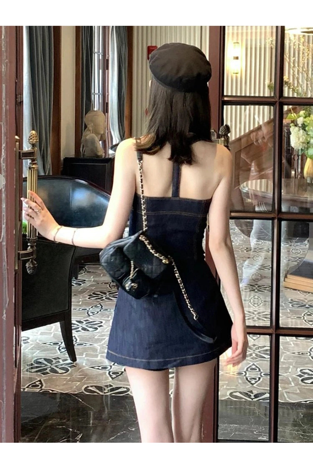 New Style Trends - Retro Lace-Up Indigo Mini Set - Outfit Ideas New Style Trends - Retro Lace-Up Indigo Mini Set - Outfit Ideas