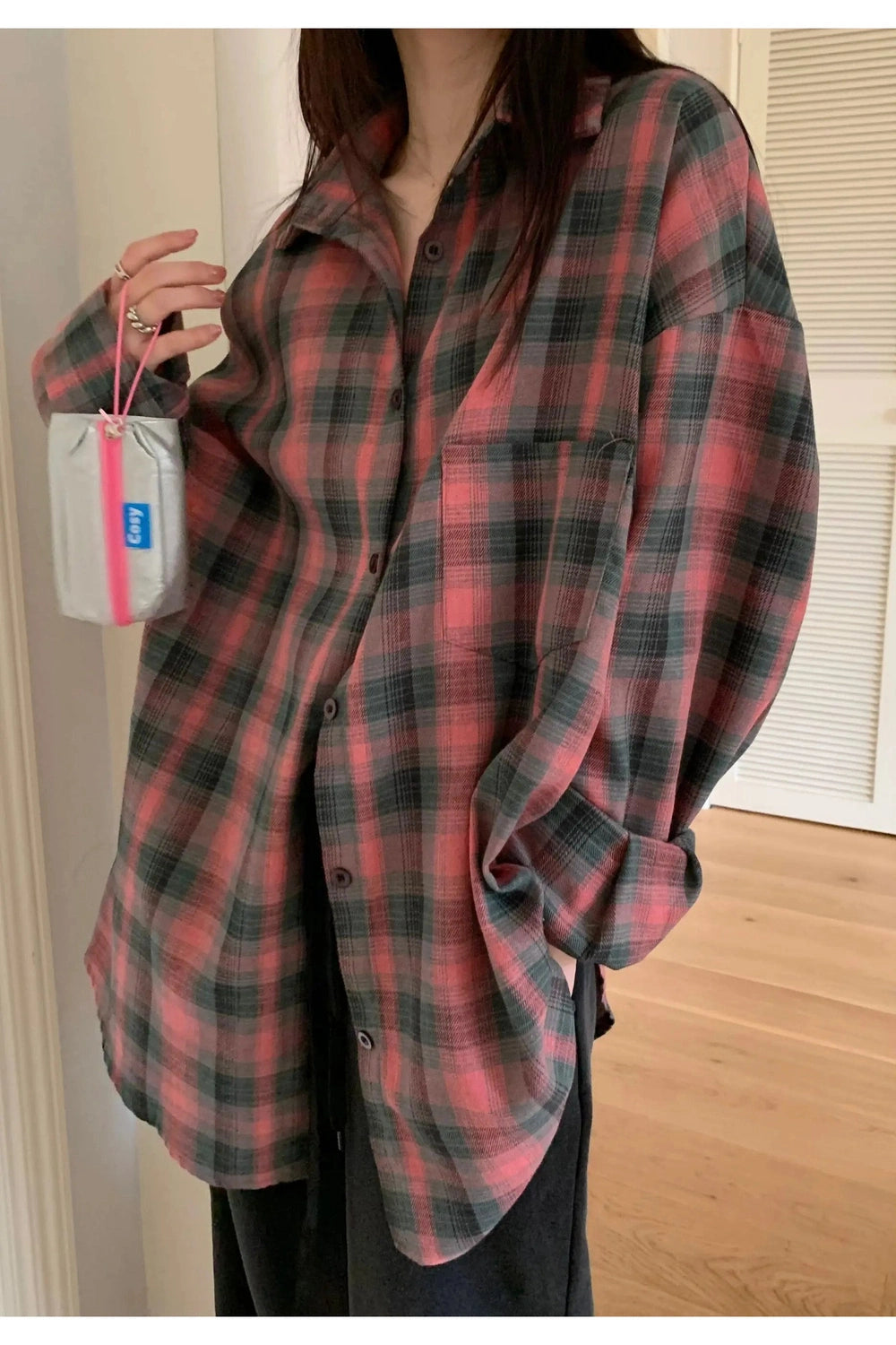 New Style Trends - Retro Oversized Plaid Flannel Shirt - Outfit Ideas