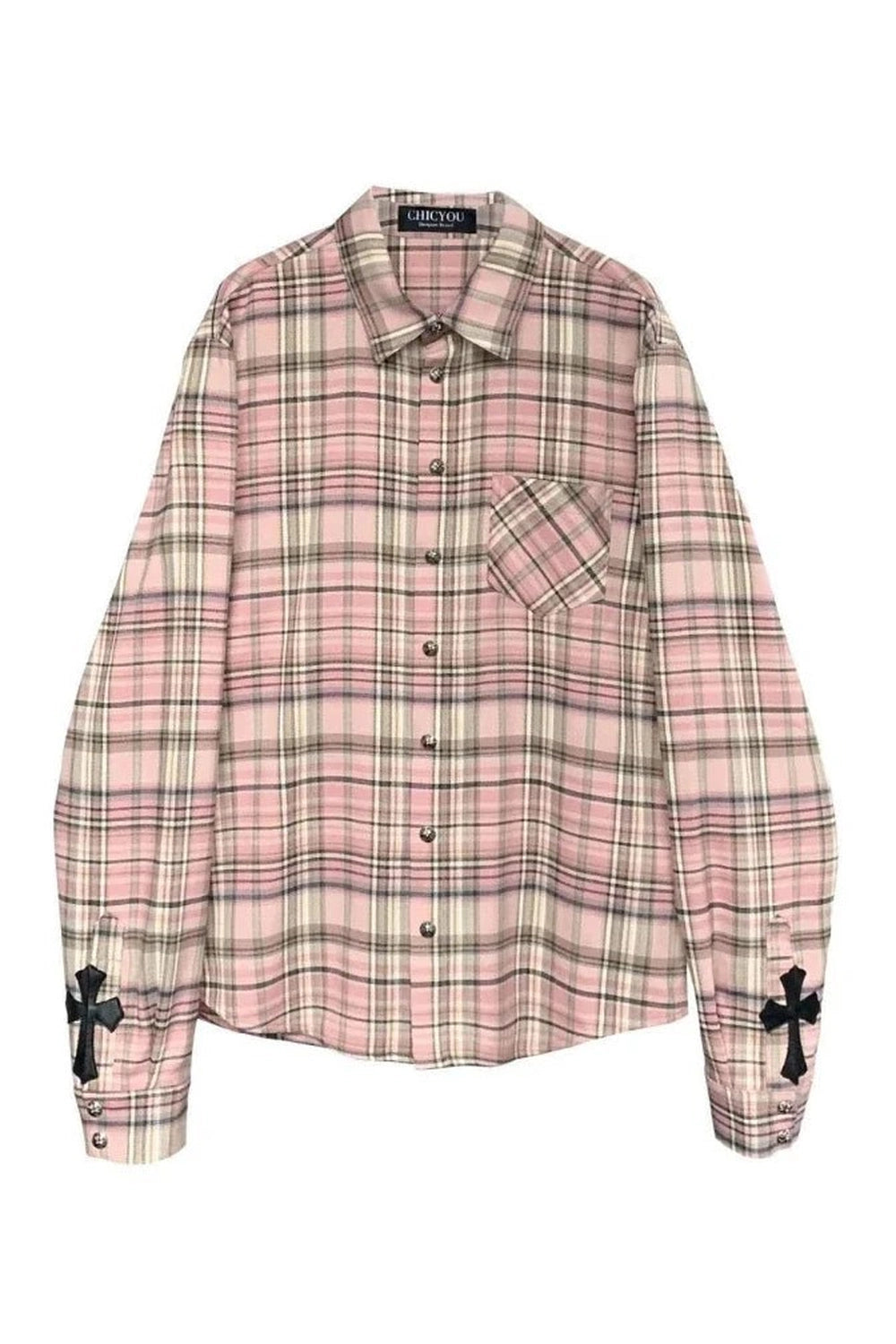 New Style Trends - Retro Pink Plaid Button Up Shirt - Outfit Ideas