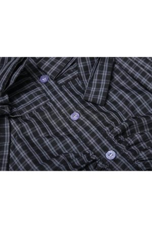 New Style Trends - Retro Plaid Bow Accent Shirt - Outfit Ideas