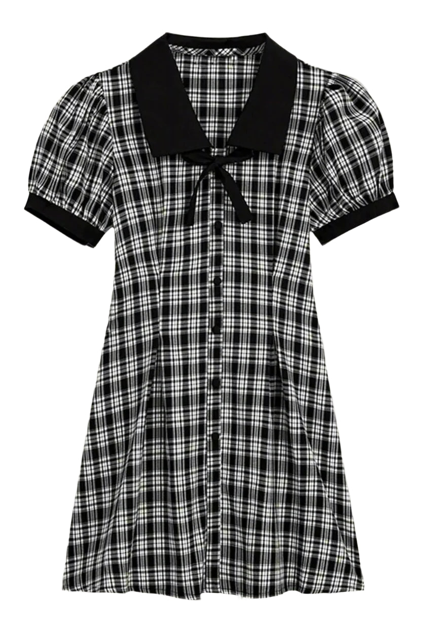 New Style Trends - Retro Plaid Peter Pan Dress - Outfit Ideas