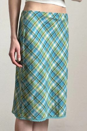 New Style Trends - Retro Plaid Slip Skirt - Outfit Ideas