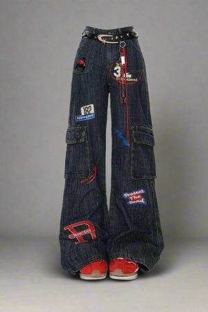 New Style Trends - Retro Rebel Y2k Patchwork Jeans - Outfit Ideas