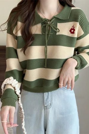 New Style Trends - Retro Red Doll Collar Knit Sweater - Outfit Ideas