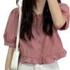 New Style Trends - Retro Ruffles Cute Button Up Blouse - Outfit Ideas