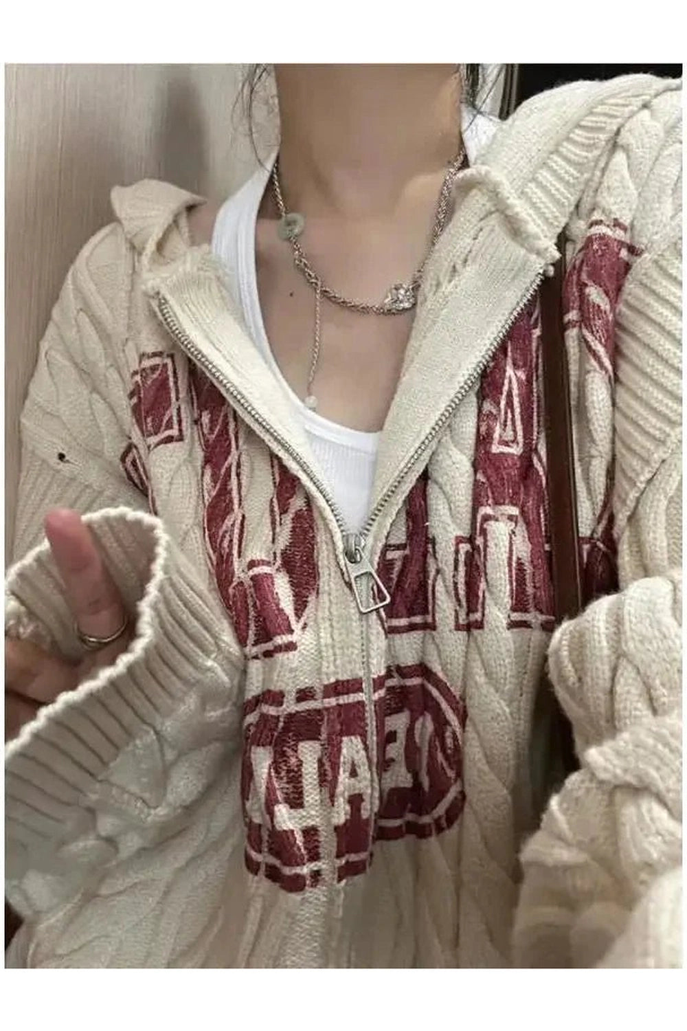 New Style Trends - Retro Slouch Knit Zip-Up Sweater - Outfit Ideas