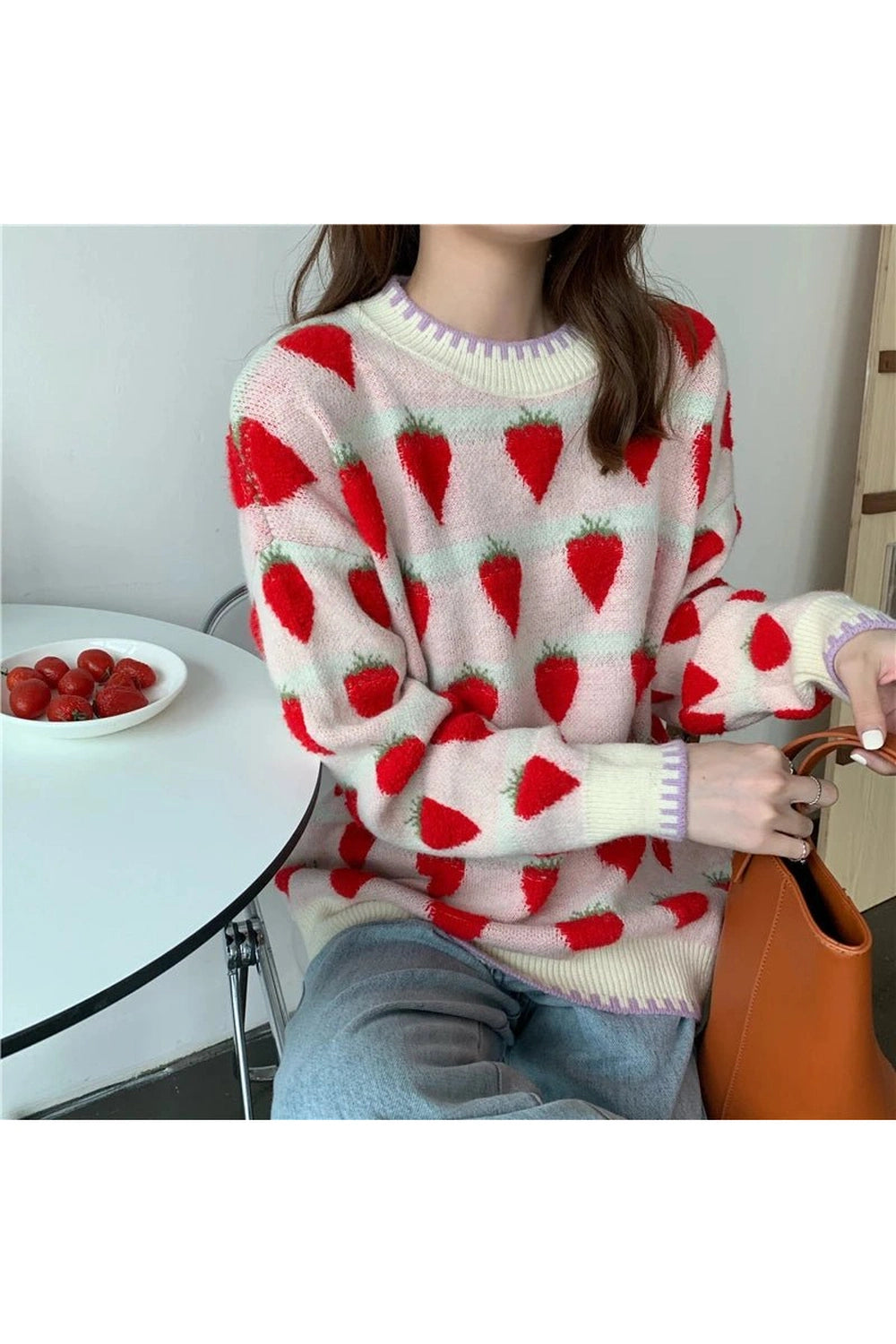 New Style Trends - Retro Strawberry Fields Knit Sweater - Outfit Ideas