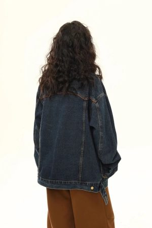 New Style Trends - Retro Varsity Denim Y2k Jacket - Outfit Ideas