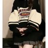 New Style Trends - Retro Varsity Zip-Up Sweatshirt - Outfit Ideas