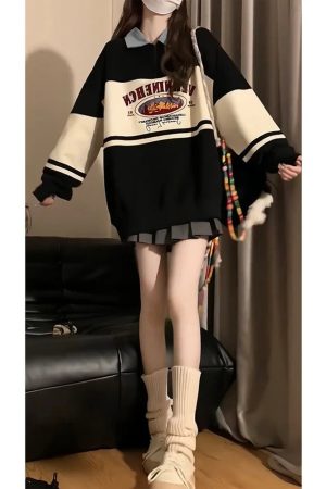 New Style Trends - Retro Varsity Zip-Up Sweatshirt - Outfit Ideas