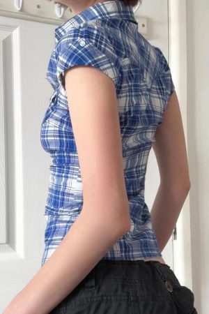 New Style Trends - Retro Y2K Check Babe Shirt - Outfit Ideas