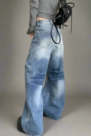 New Style Trends - Retro Y2k Washed Wide-Leg Jeans - Outfit Ideas