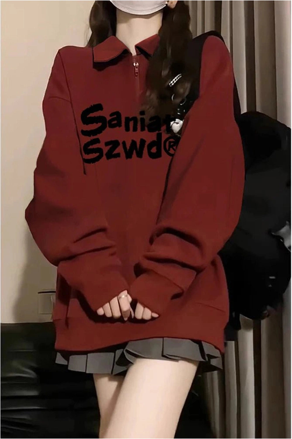 New Style Trends - Retro Zip-Up Lettered Sweatshirt - Outfit Ideas