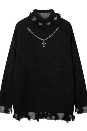 New Style Trends - Reverie Edgy Distressed Sweater - Outfit Ideas