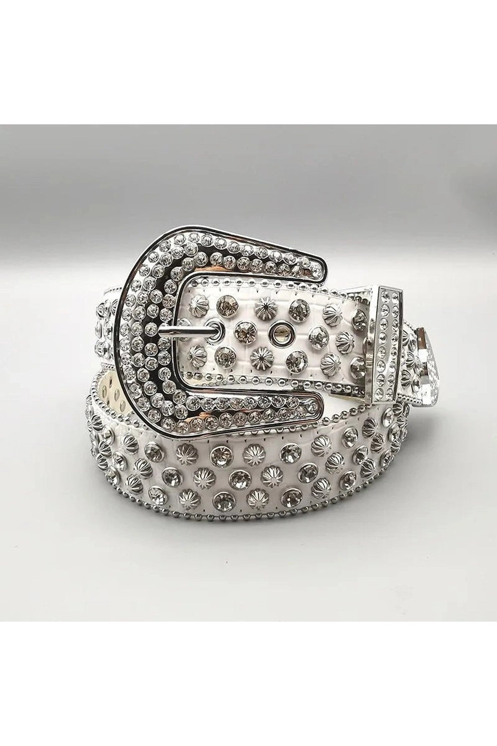 New Style Trends - Rhinestone Rivet Denim Y2K Style Belt - Outfit Ideas